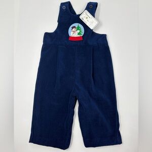 FLORENCE EISEMAN: Blue Velvet Snowglobe Longalls, Overalls. Romper. 12M NEW